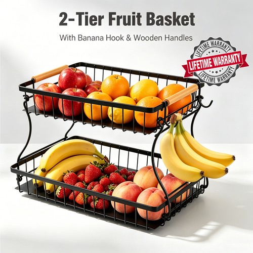 Metal fruit basket rack - metal,