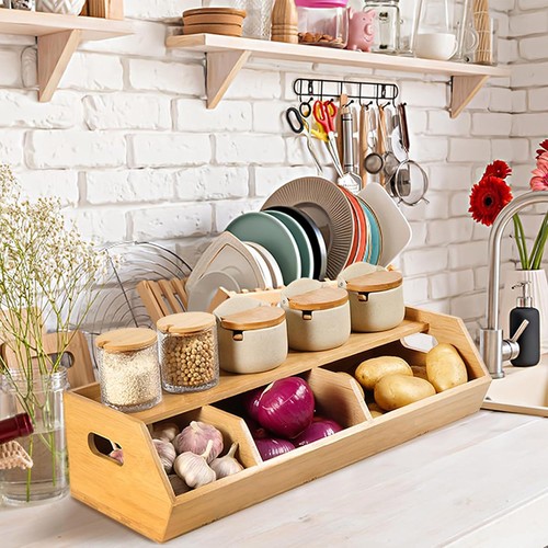 Bamboo fruit vegetable basket - bamboo,