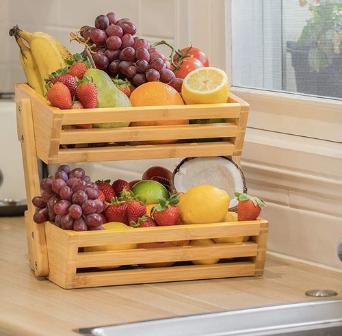 Tier bamboo fruit basket - tier,