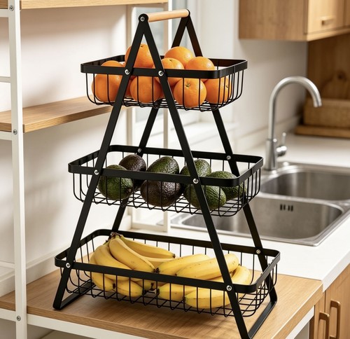 3tier fruit basket - basket, handle