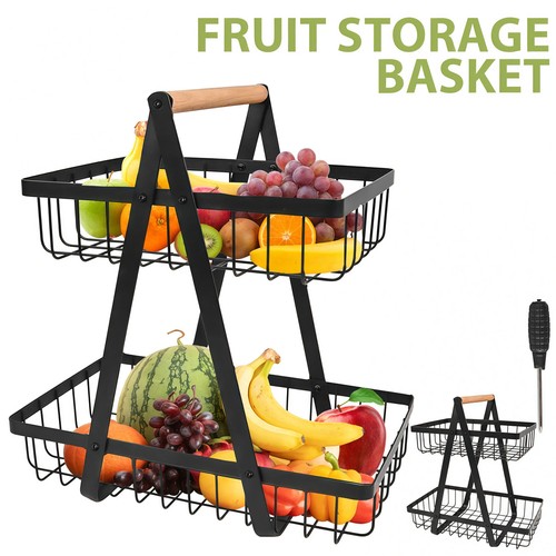 2tier fruit basket stainless - 2tier,