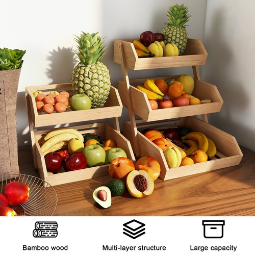 Tier bamboo fruit basket - 2/3,