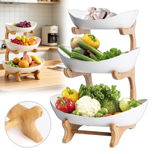 Tier fruit basket - 3, bamboo