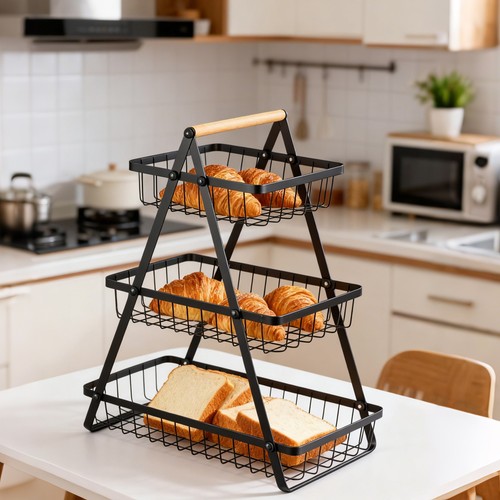 Tier black fruit basket - 2/3-tier,